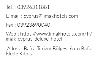 Limak Cyprus De Luxe Hotel iletiim bilgileri